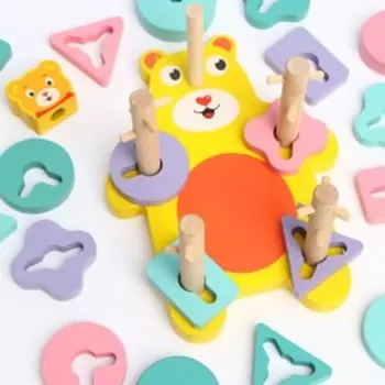 Детская развивающая пирамидка «Животные» 15 20 10,5 см