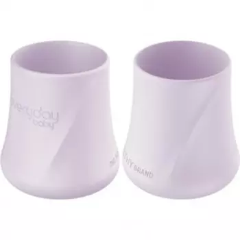 Детская силиконовая чашка, 2 шт, лавандовый