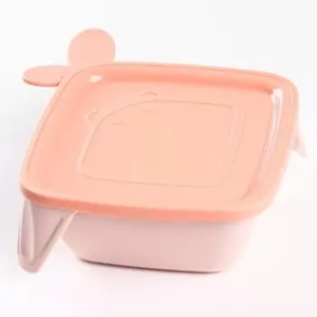 Детская тарелка Lalababy Play with Me Birdie с мягкой крышкой, цвет розовый