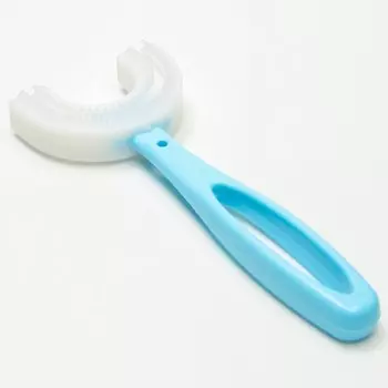 Детская зубная щетка, прорезыватель - массажер, силикон, цвет голубой