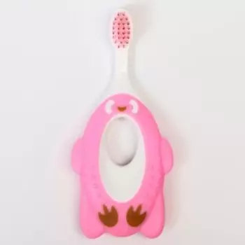 Детская зубная щетка, нейлон, с ограничителем, цвет розовый