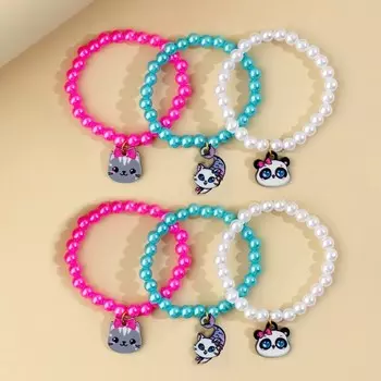 Детский браслет жемчужный, 6 шт., МИКС