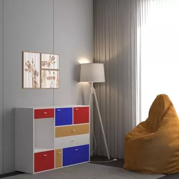 Детский комод «Атлант», 1220400900 мм, цвет белый / фасады МИКС