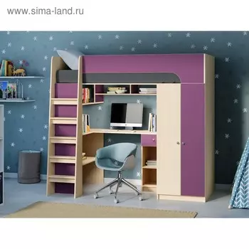 Детский комплекс «Астра 10», цвет дуб молочный/фиолетовый