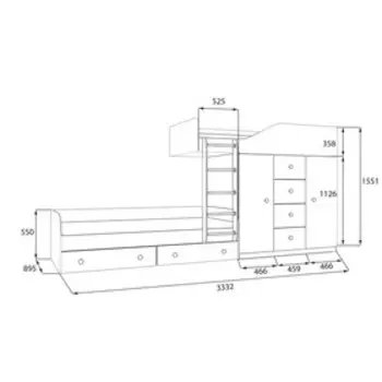 Детский комплекс «Астра 6», цвет дуб молочный/цветной розовый