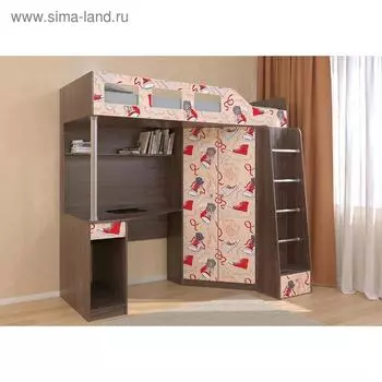 Детский комплекс «Астра 7», цвет дуб шамони / дуб молочный, фотопечать «Кеды»