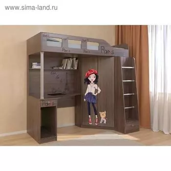 Детский комплекс «Астра 7», цвет дуб шамони, фотопечать «Париж»