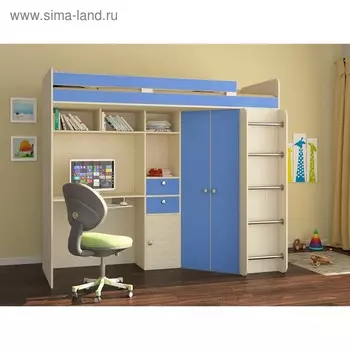 Детский комплекс «Астра», цвет дуб молочный/голубой