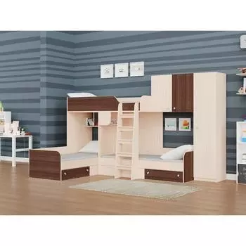 Детский комплекс «Трио 2», цвет дуб молочный / орех