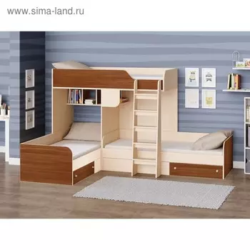 Детский комплекс «Трио», цвет дуб молочный / орех