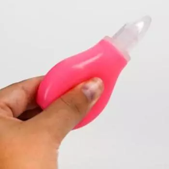 Детский назальный аспиратор, с колпачком, цвет розовый