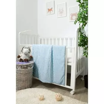 Детский плюшевый плед «Амур», размер 90х90, цвет голубой