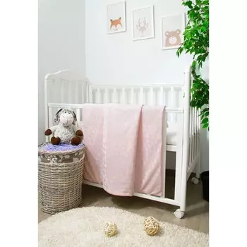 Детский плюшевый плед «Амур», размер 90х90, цвет розовый