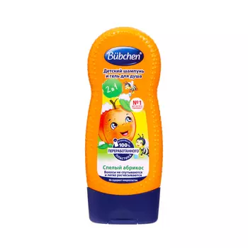 Детский шампунь и гель для душа Bubchen спелый абрикос, 230 мл