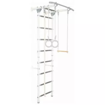 Детский спортивный комплекс «Юный Атлет Пристенный-Лайт», 750 × 900 × 2200 мм, цвет белый/серый пастель