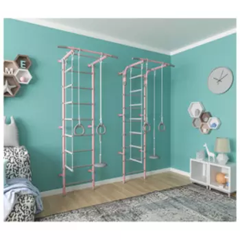 Детский спортивный комплекс Pastel 2, 750 × 525 × 2170 мм, цвет розовый/серый