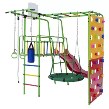 Детский спортивный комплекс уличный Street 3, цвет салатовый/радуга