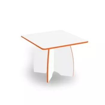 Детский столик на 4-х детей, 600 × 600 × 450 мм, цвет белый / кромка манго