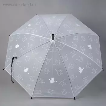 Зонт - трость детский «Кошки», полуавтоматический, 8 спиц, R=45/52 см, d=90 см, МИКС