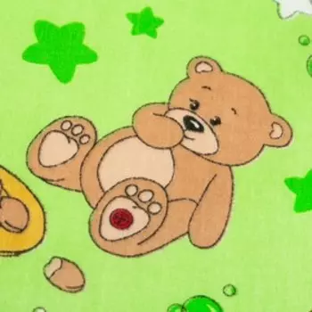 Детское постельное бельё BABY "Мишки", цвет зеленый 112х147 см, 110х150 см, 60х60 см, бязь 142 гр/м