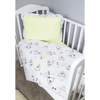 Детское постельное бельё «Конфетти», размер 110×143 см, 112×148 см, 40×60 см, цвет салатовый