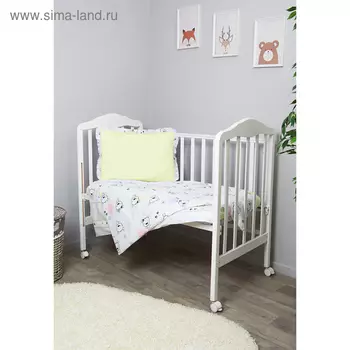 Детское постельное бельё «Конфетти», размер 110×143 см, 112×148 см, 40×60 см, цвет салатовый