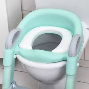 Детское сиденье на унитаз, цвет серый/зеленый