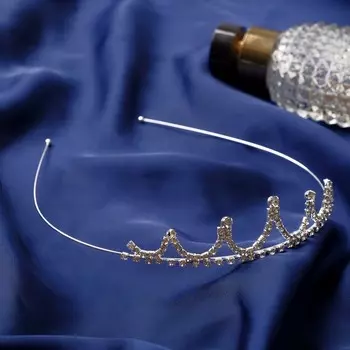 Диадема для волос «Августина», 2.5 см, серебро