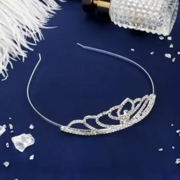 Диадема для волос «Лючия», цветок, 4 см, серебро