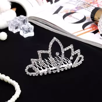 Диадема для волос «Медея», каприз, 8.55 см, серебро