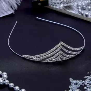 Диадема для волос «Ванесса», 3.5 см, серебро