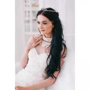 Диадема для волос «Вирджиния», капельки, 4 см, серебро