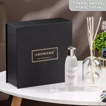 Диффузор ароматический в подарочной упаковке Aromame, слива, амбра, кожа, табак, 120 мл