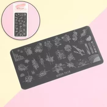 Диск для стемпинга металлический «Цветы», 6 × 12 см