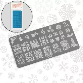 Пластина для стемпинга металлическая «Зимний узор», 12 6 см