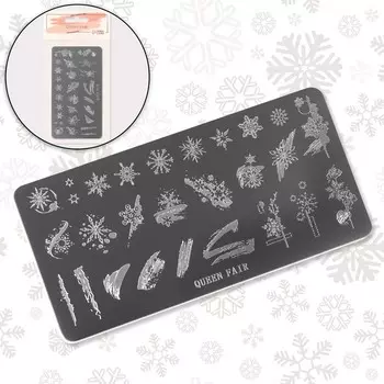 Диск для стемпинга металлический «Снежинки», 12 × 6 см