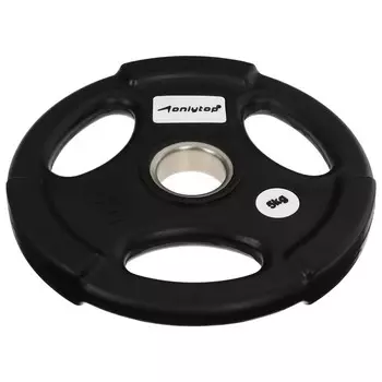 Диск олимпийский ONLYTOP, обрезиненный, с тройным хватом, 5 кг, d=50 мм