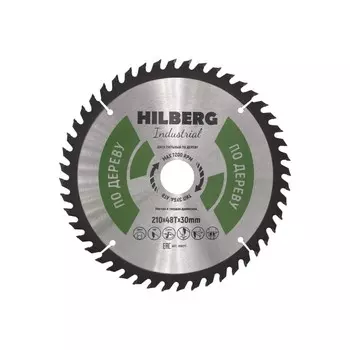 Диск пильный HILBERG Industrial Дерево, 210x30 мм, 48 Т, посадочный d=30 мм, толщина 1.4 мм 100264