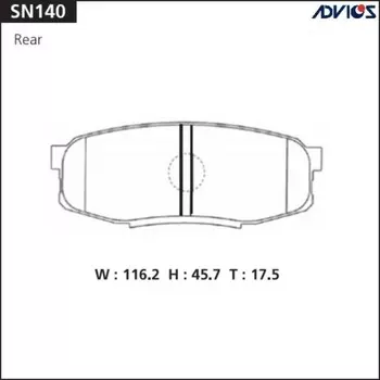 Дисковые тормозные колодки ADVICS SN140