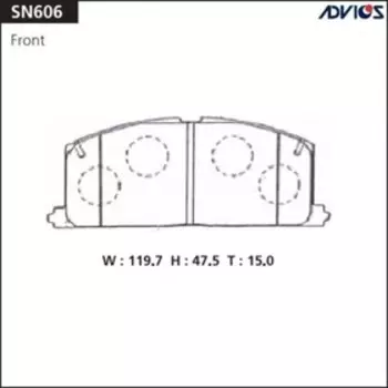 Дисковые тормозные колодки ADVICS SN606