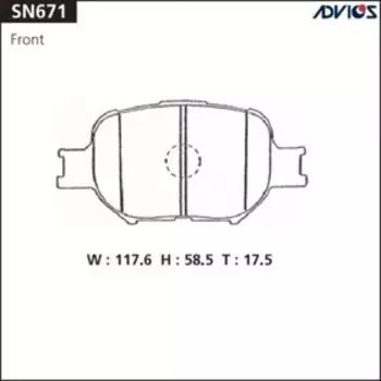 Дисковые тормозные колодки ADVICS SN671