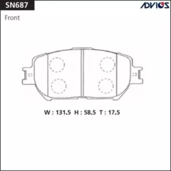 Дисковые тормозные колодки ADVICS SN687