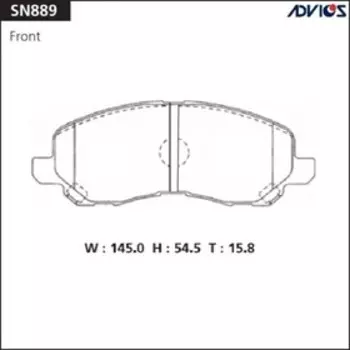 Дисковые тормозные колодки ADVICS SN889