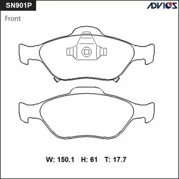 Дисковые тормозные колодки ADVICS SN901P