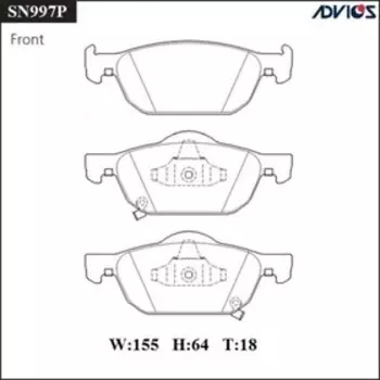 Дисковые тормозные колодки ADVICS SN997P