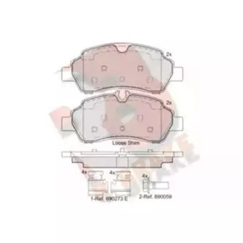 Дисковые тормозные колодки R BRAKE (противоскрипная пластина в компл.) RB2224