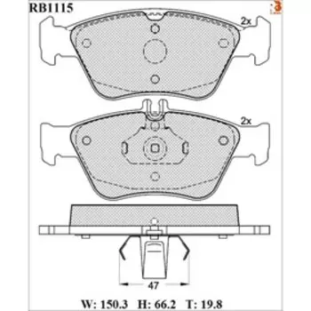 Дисковые тормозные колодки R BRAKE RB1115