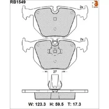 Дисковые тормозные колодки R BRAKE RB1549