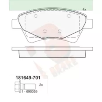 Дисковые тормозные колодки R BRAKE RB1649-701