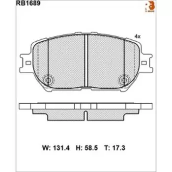 Дисковые тормозные колодки R BRAKE RB1689